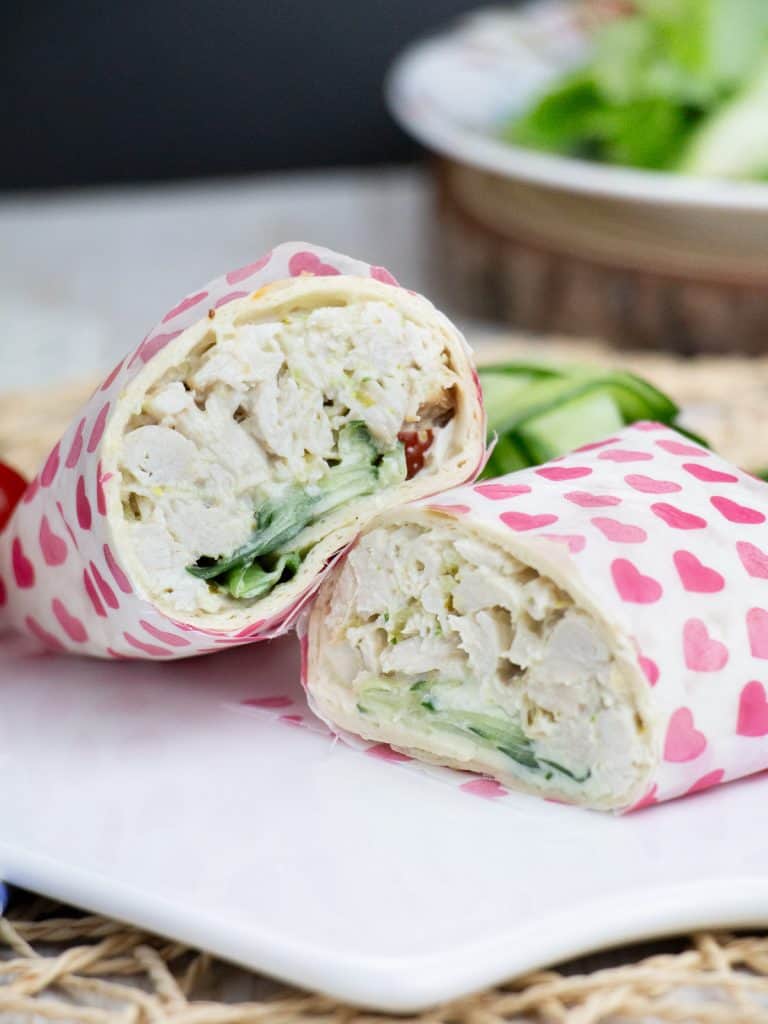 shredded chicken wrap